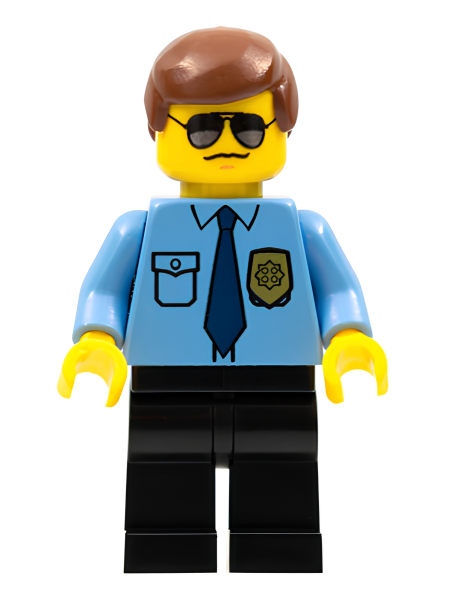 Минифигурка LEGO Police - City Shirt with Dark Blue Tie and Gold Badge col282 U